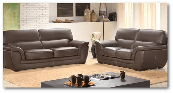 Salon en cuir marron