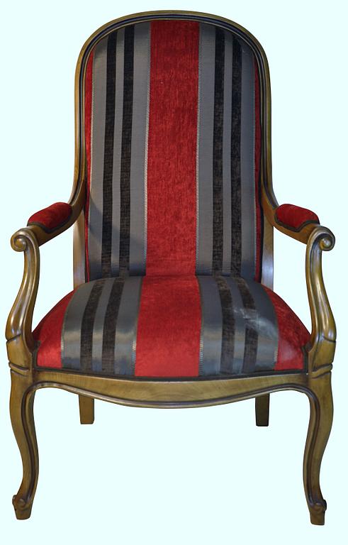 Fauteuil Voltaire rouge et noir