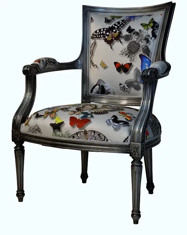 Fauteuil cabriolet en tissu du créateur Christian Lacroix