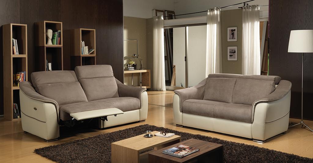 Salon de relaxation en microfibre et cuir
