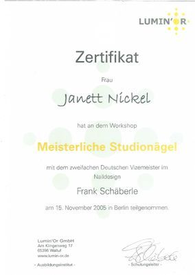 Zertifikat Studionägel
