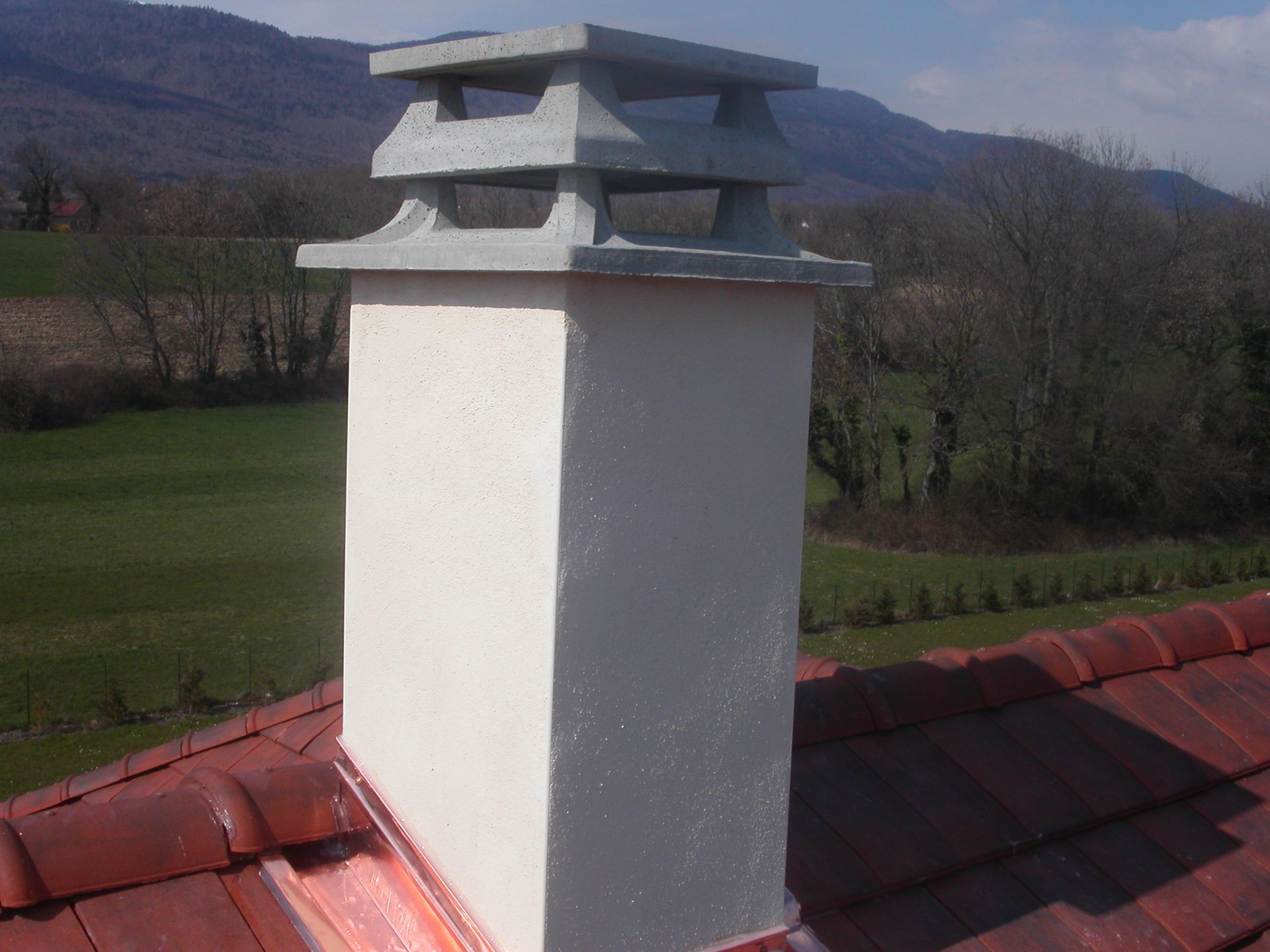 Travaux de zinguerie sur cheminée