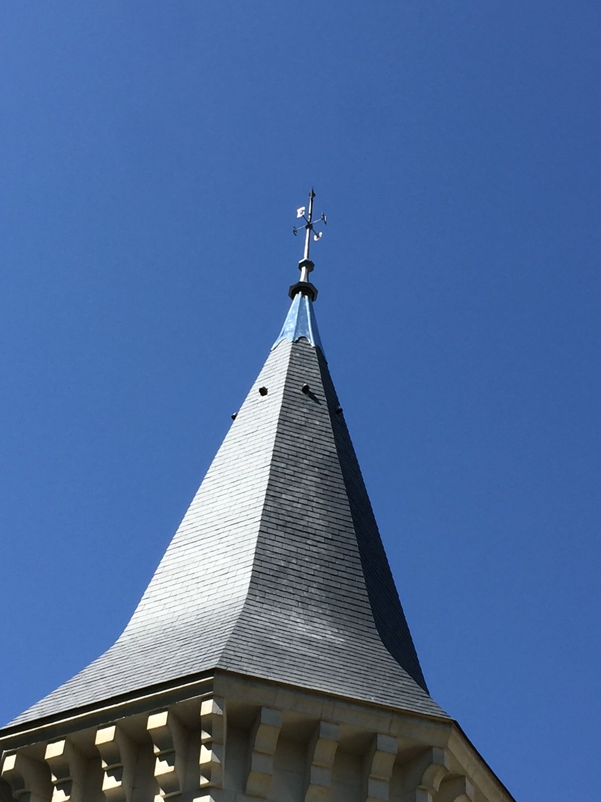Haut du toit du château Chènevière
