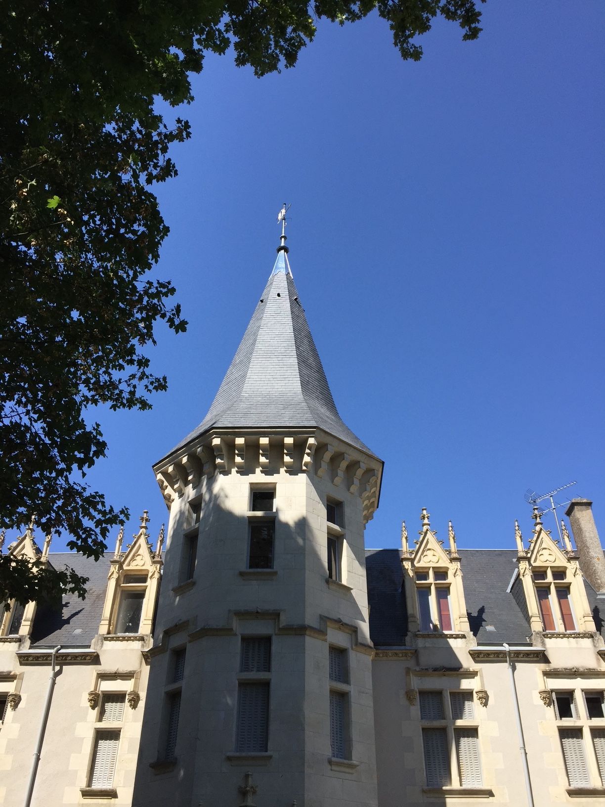 Pointe du toit du château Chènevière