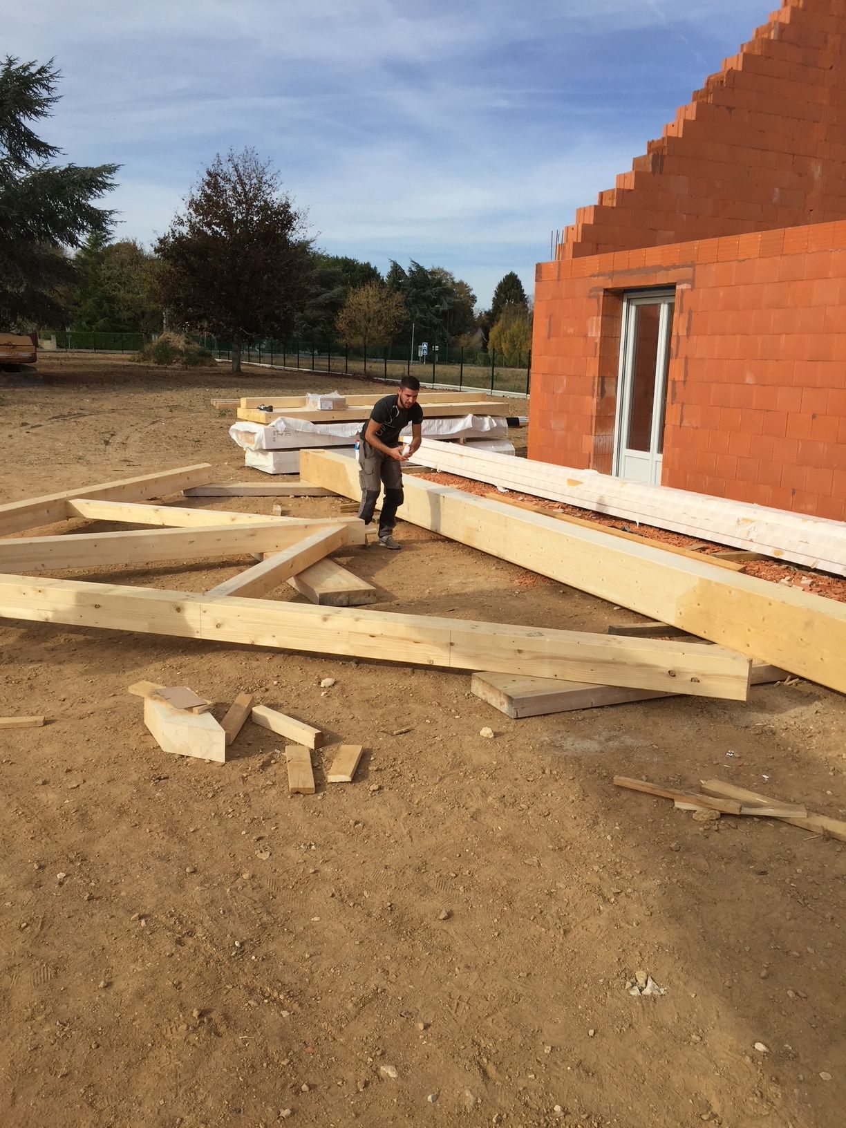 Chantier de construction d'une maison individuelle