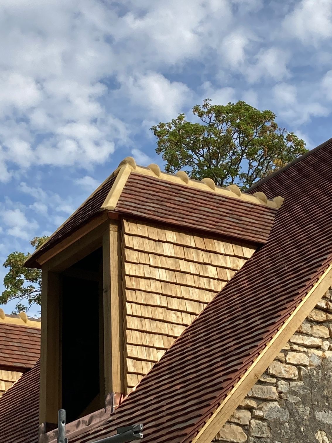 Toiture en ardoises marron