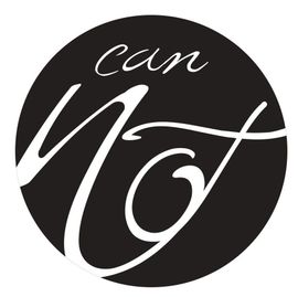 Un logotipo en blanco y negro para una empresa llamada no puede