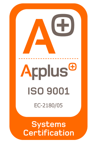 Un logotipo para una empresa con certificación ISO 9001.