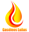 Un logo para lanas gasoleos con una llama amarilla.