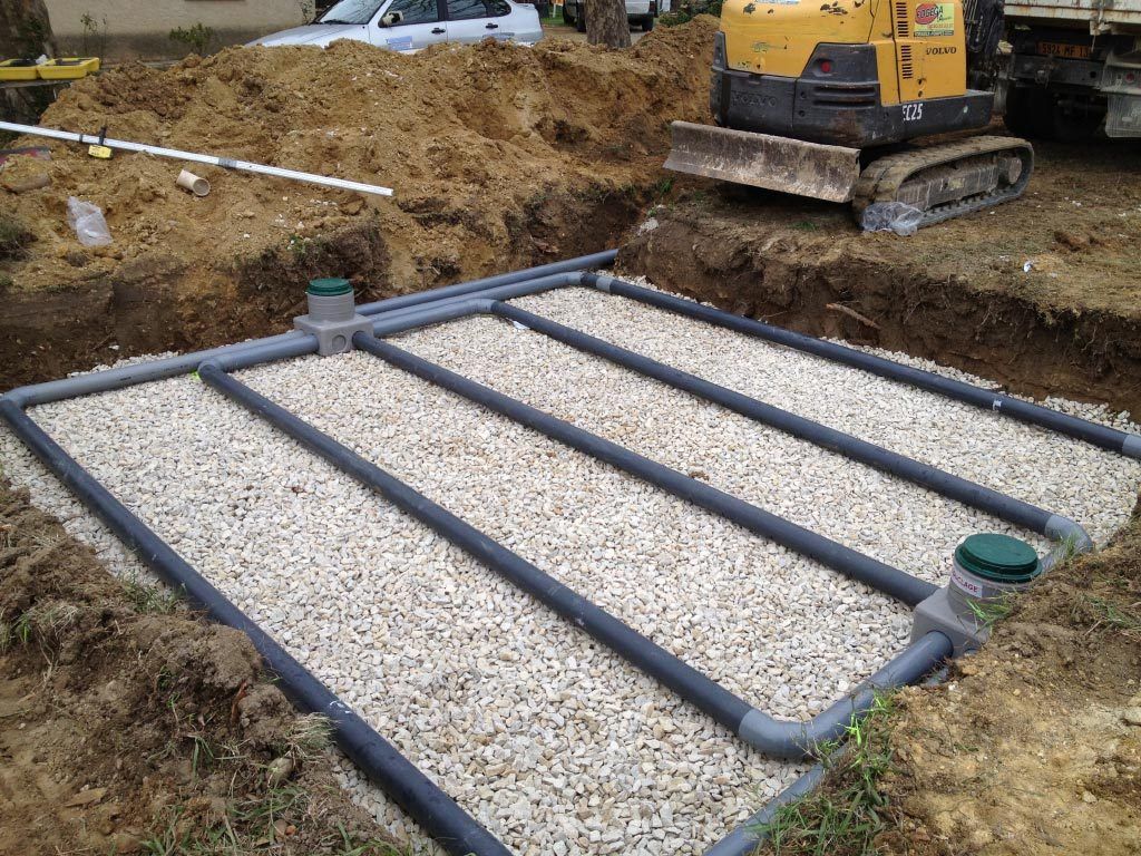 Installation de fosse septique sur un autre angle