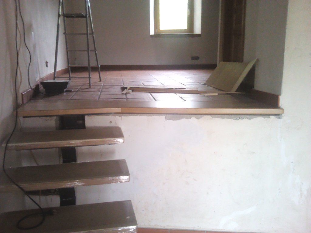 scala in legno di rovere - struttura metallica