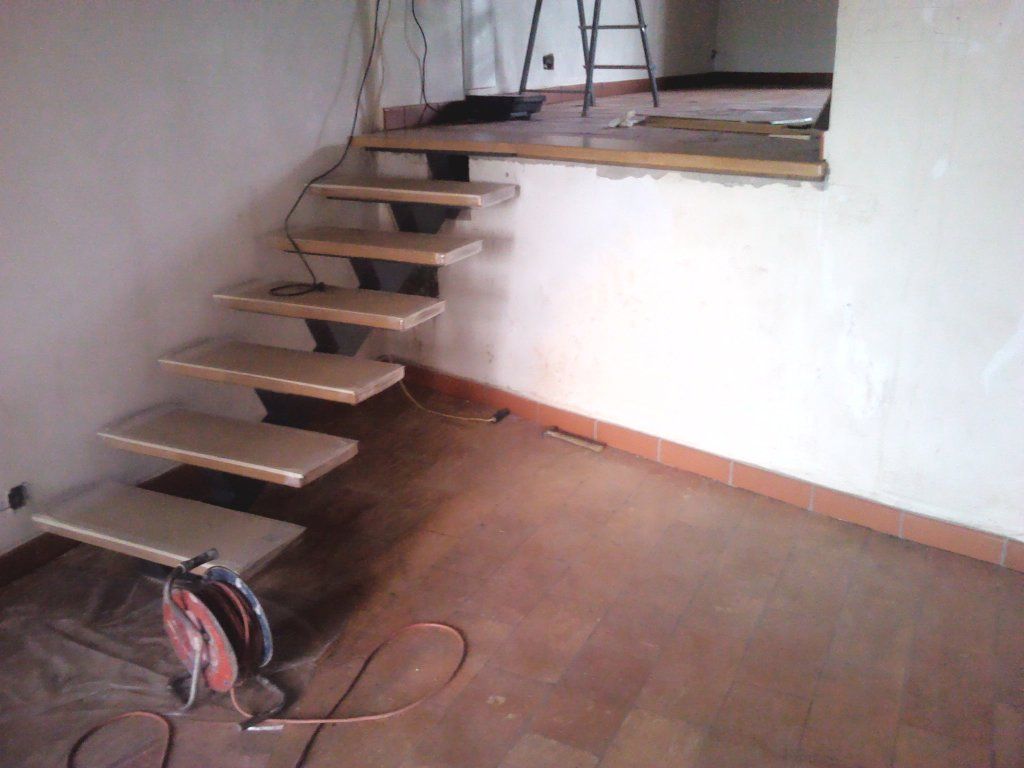 scala in legno di rovere - struttura metallica