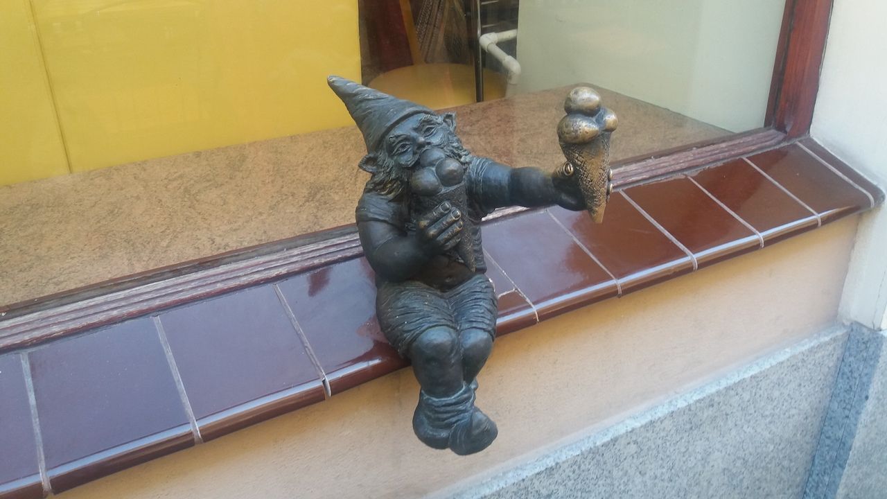 Dwarf at Lody Ice Cream Wroclaw Poland