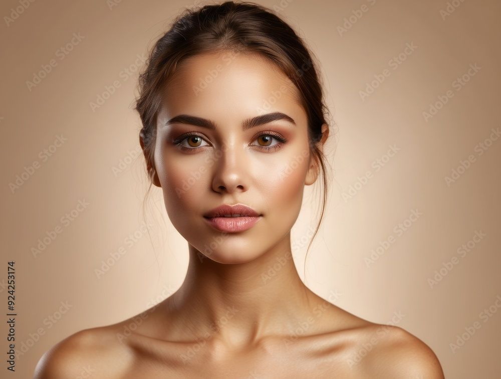 Jeune femme avec les cheveux attachés