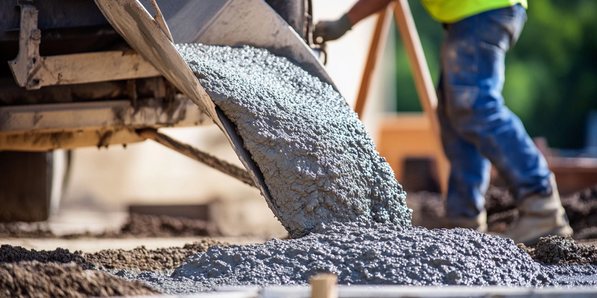 Coulage de béton sur un chantier de construction
