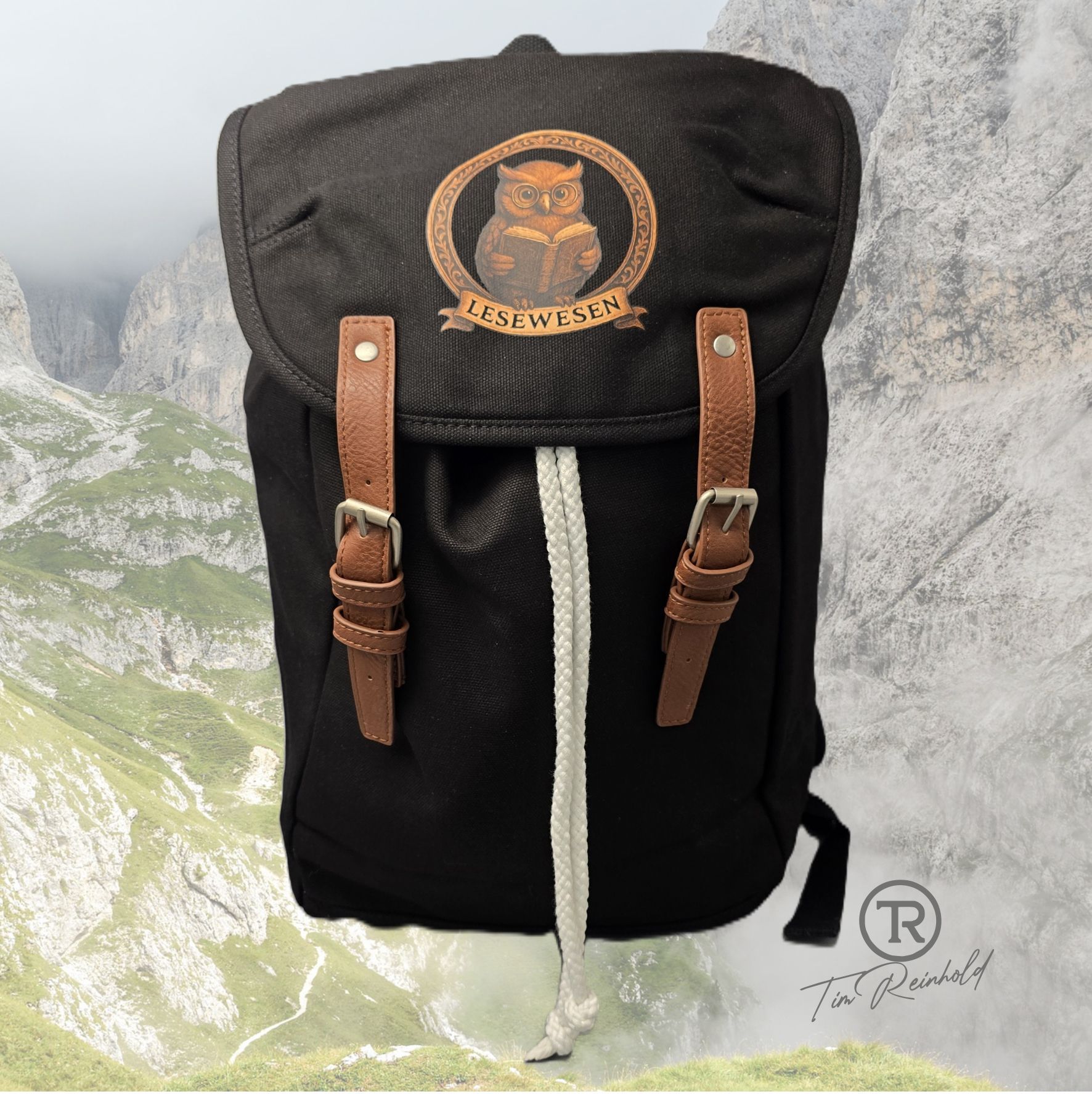 NEU! Lesewesen - Schwarzer Vintage-Rucksack – Unterwegs mit mehr Gepäck