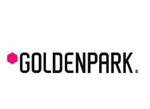 Logotipo de GoldenPark con un hexágono magenta y la palabra 