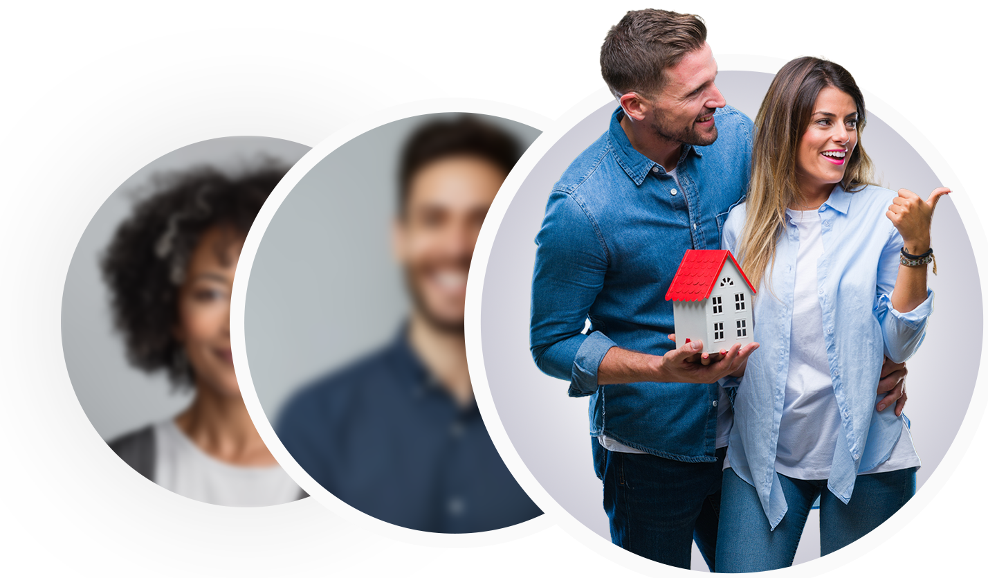 Visuel détouré de plusieurs personnes dans des ronds