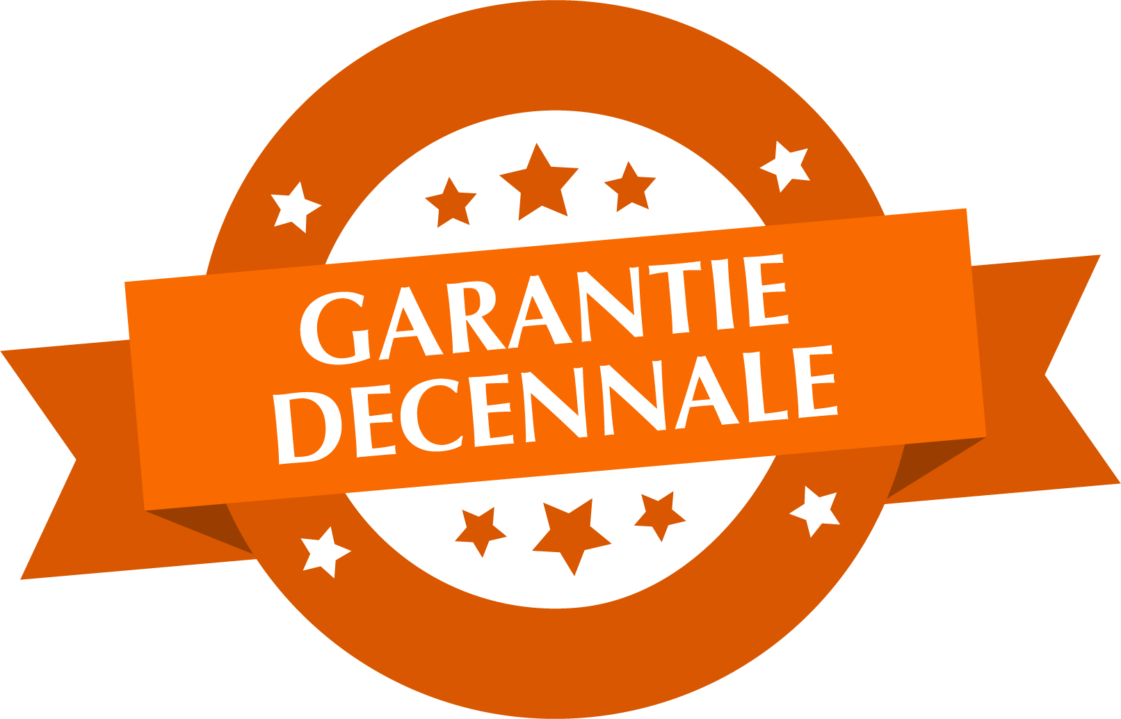 Badge orange avec texte 