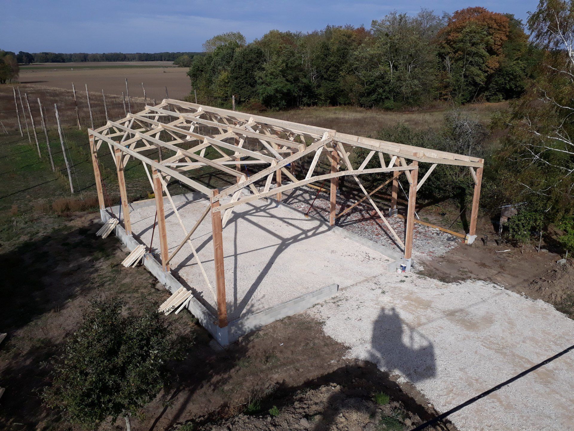 Construction de charpente pour hangar