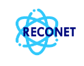 Logo RECONET Logo RECONET avec un symbole atomique bleu évoquant un réseau et un texte bleu foncé sur fond blanc