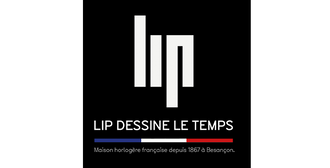 Das Logo für Lip Dessin Le Temps ist auf einem schwarzen Hintergrund.