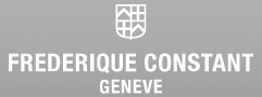 Das Logo von Frederique Constant Geneve ist weiß auf grauem Hintergrund.