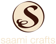 Ein Logo für saamisches Kunsthandwerk mit einem Buchstaben „S“ in einem Kreis.