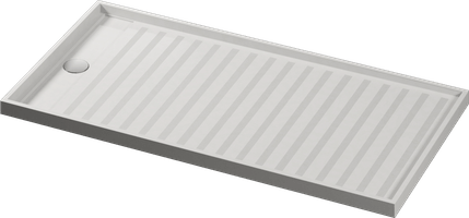 Una bandeja blanca con un agujero en el medio sobre un fondo blanco.