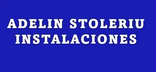Texto sobre fondo azul: “ADELIN STOLERIU INSTALACIONES” en letras blancas y negrita.