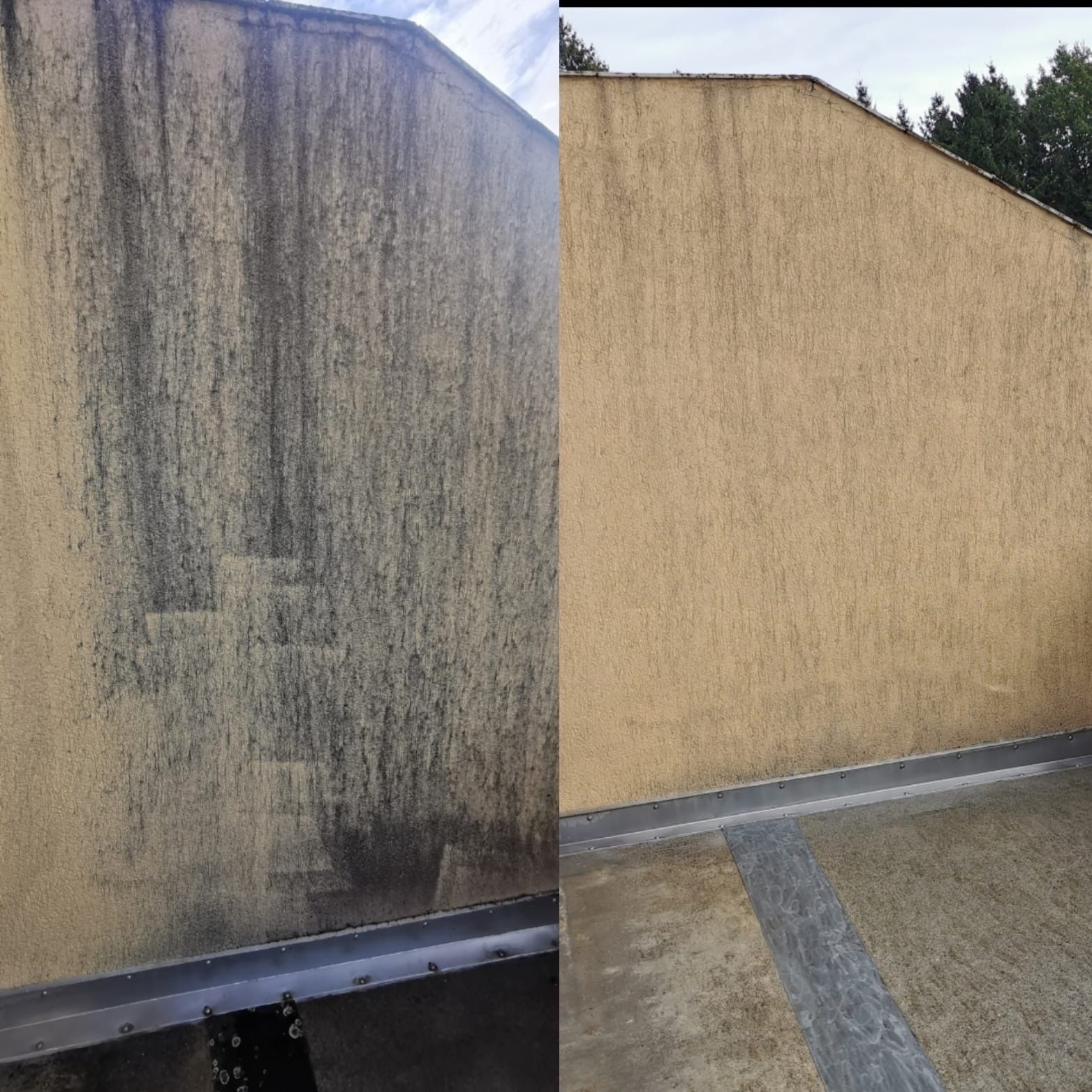 Wandreinigung vorher nachher Staubreinigung