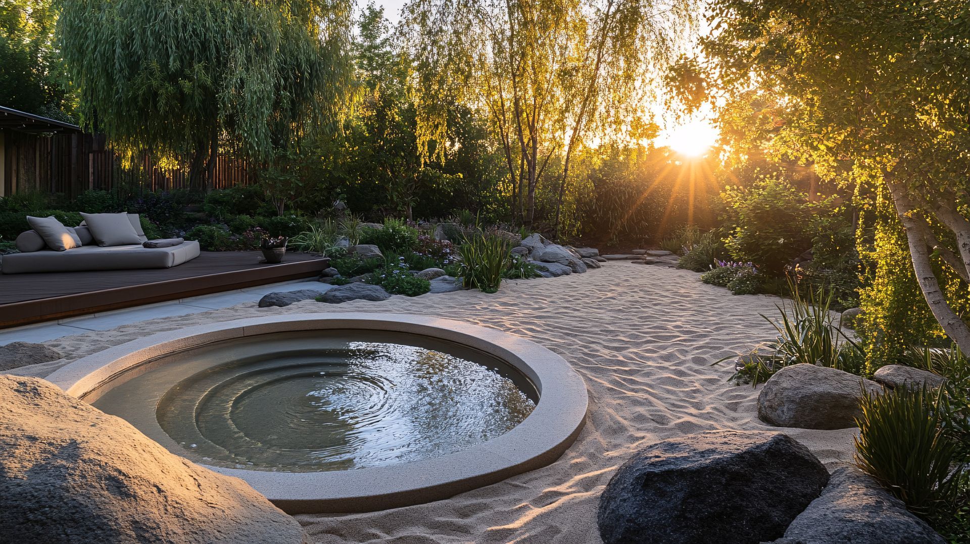 Komplexes System aus Rohren, Messgeräten und Pumpen in einer Industrieumgebung mit Metalltanks vor einer Betondecke.