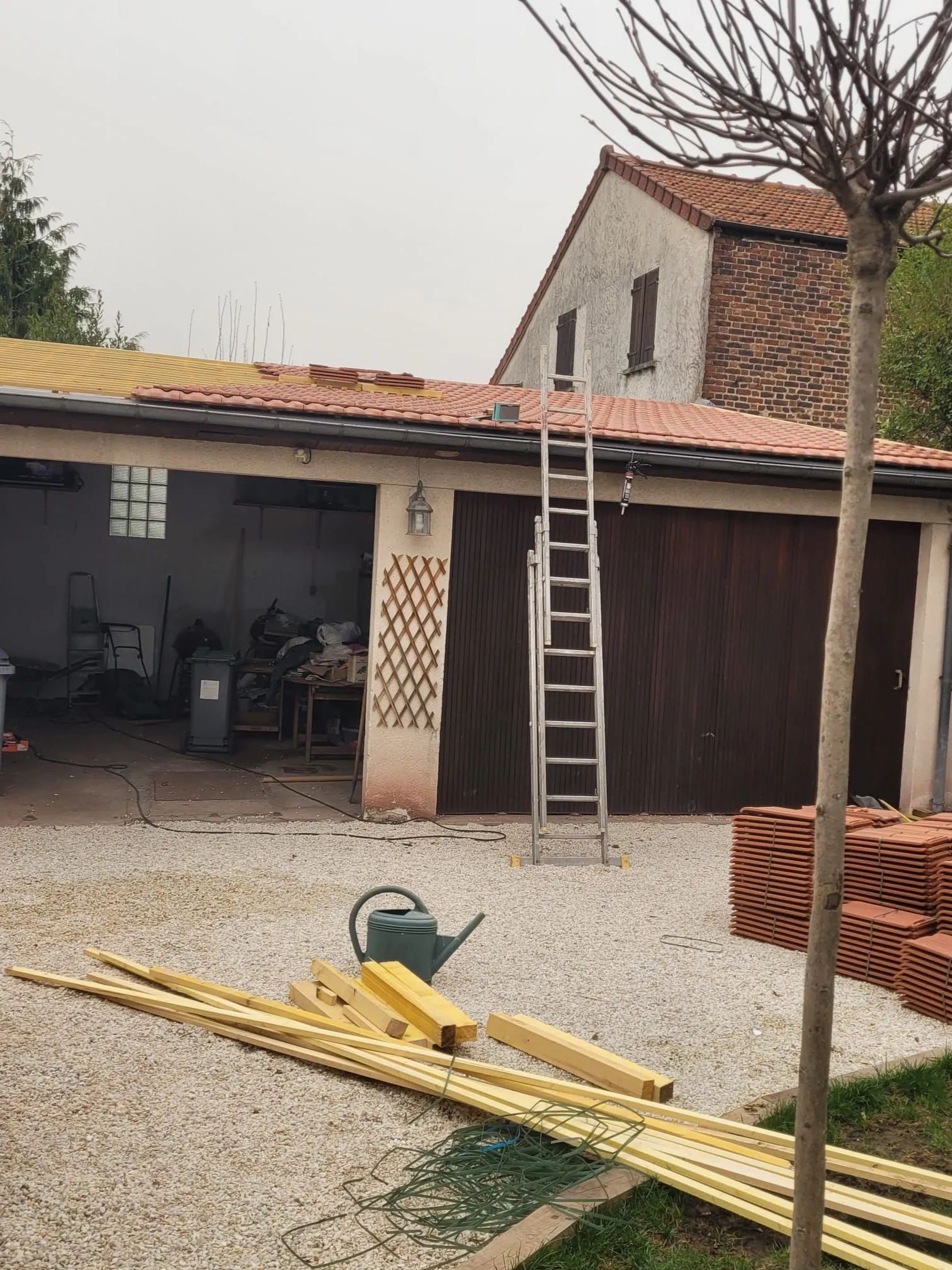 Réfection d'une toiture d'un garage