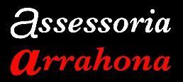 El texto “Assessoria” en blanco encima de “Arrahona” en rojo sobre fondo negro.