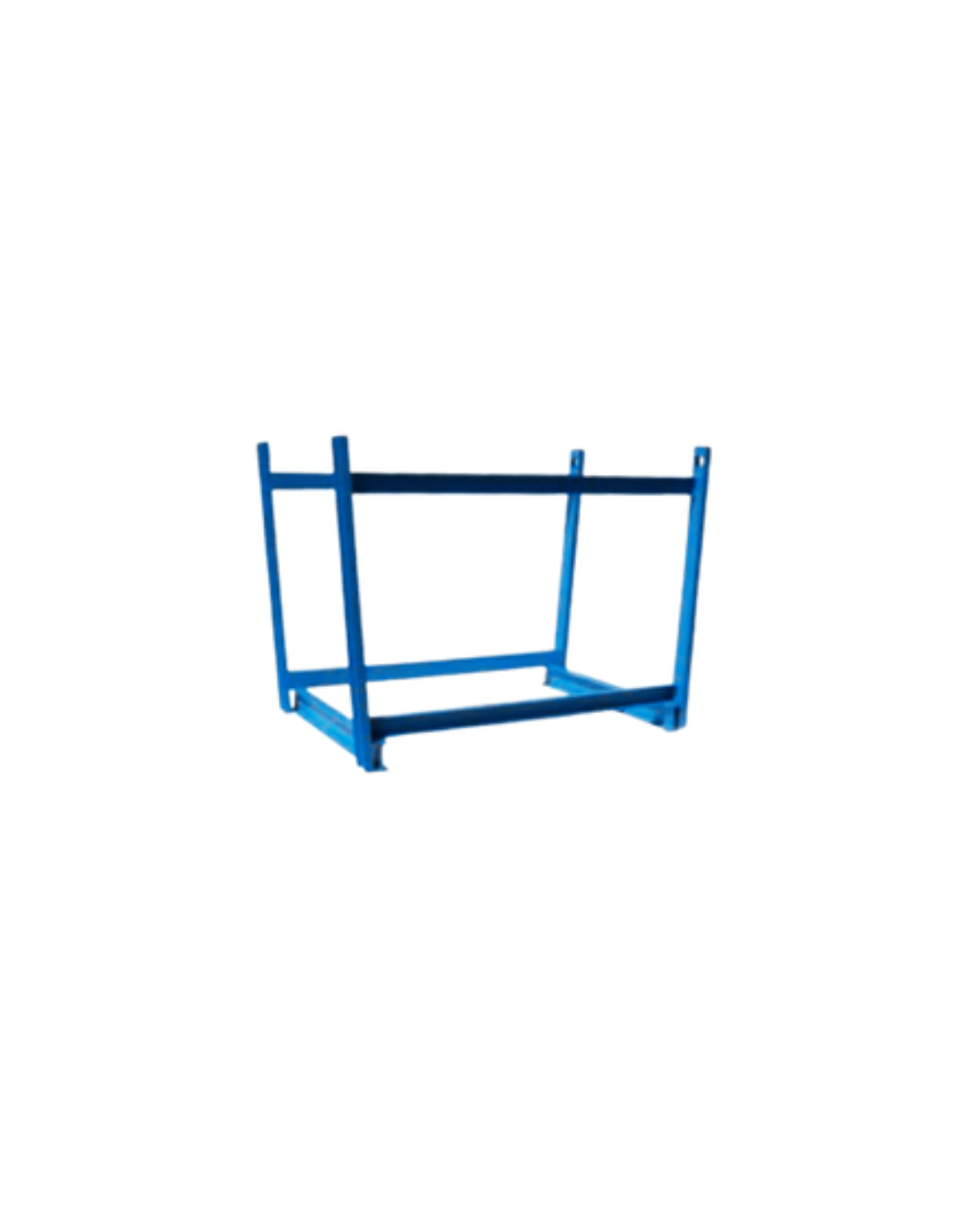 Estantería de almacenamiento de metal azul.