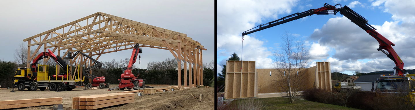 Montage avec deux photos d'équipements de levage