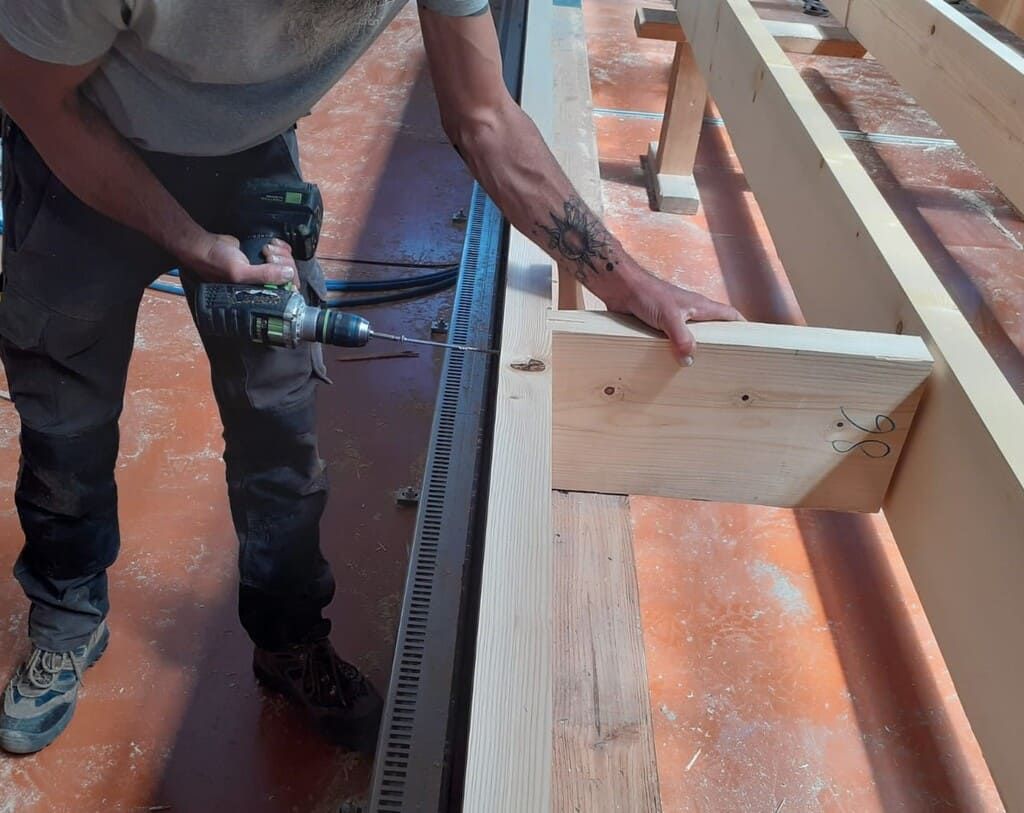 Assemblage d'une ossature bois