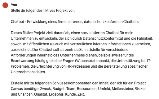 Project Canvas mit KI