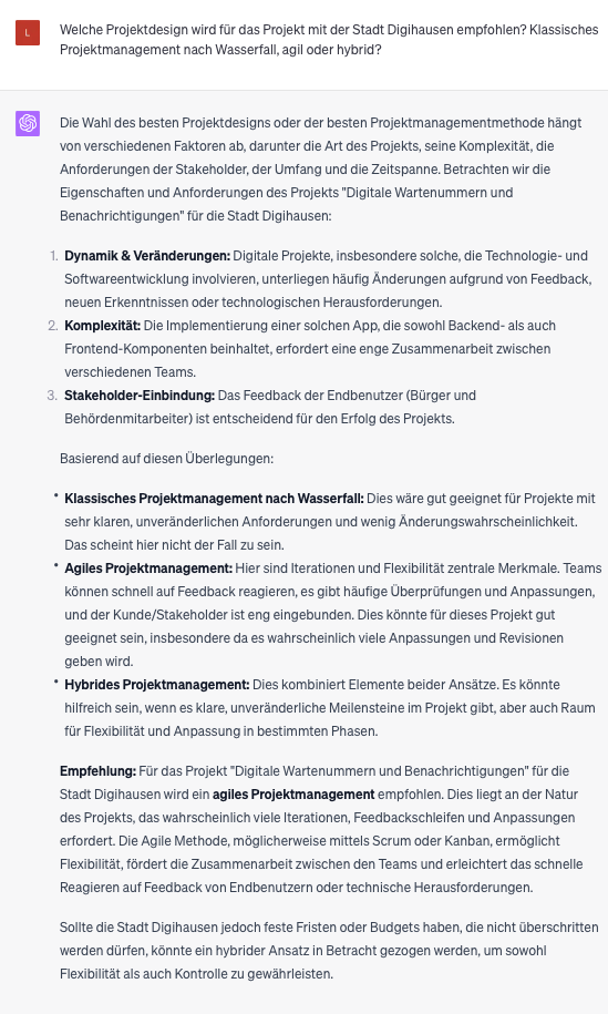 Projektdesign mit KI