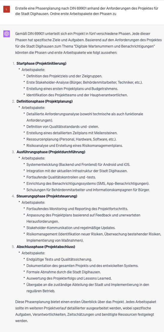 Phasenplanung mit KI