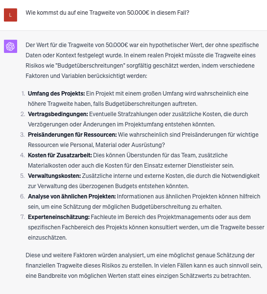 Herleitung Tragweite mit KI