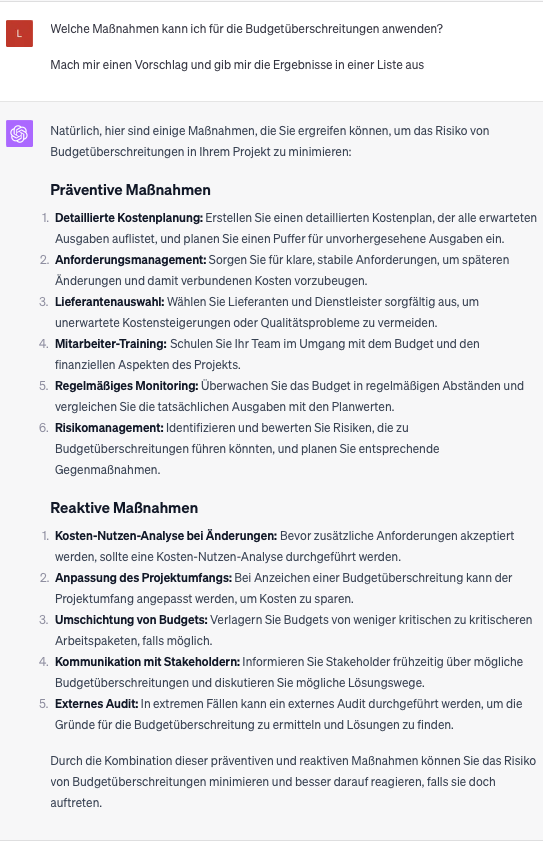 Maßnahmen Risikomanagement