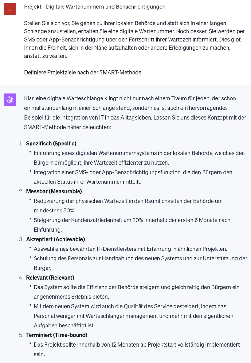 SMARTe Projektziele mit KI