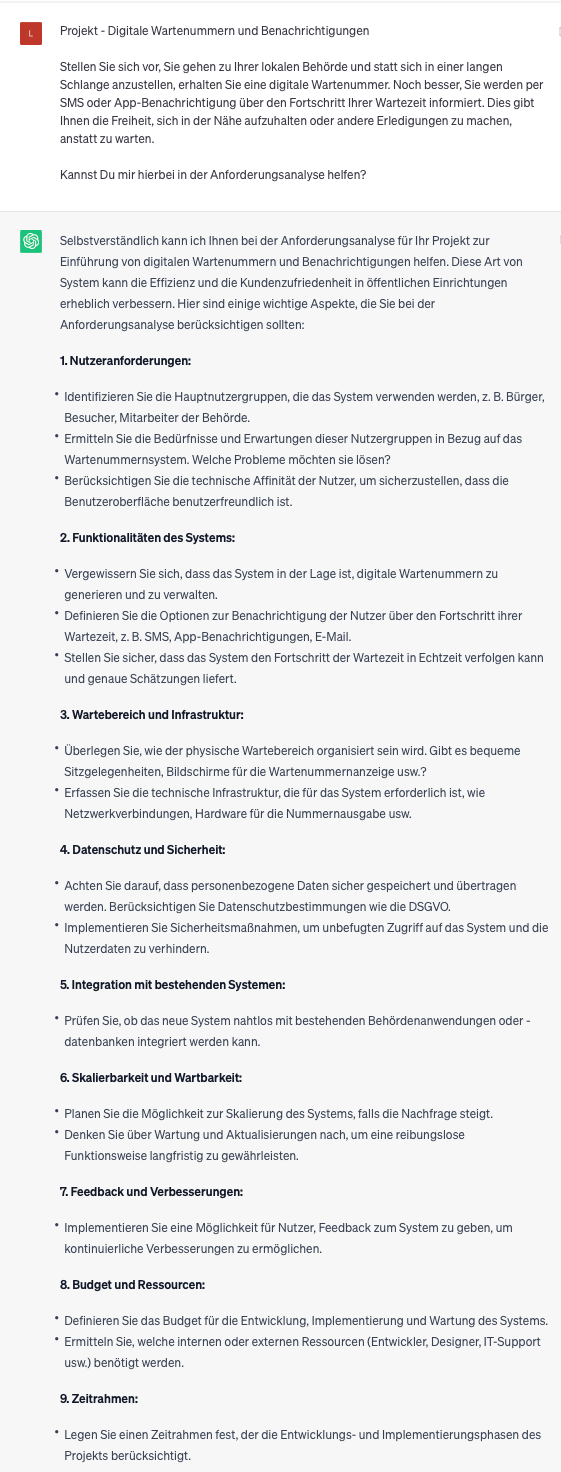 Anforderungsanalyse mit ChatGPT