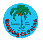 Il logo del campeggio la palma ha una palma sopra