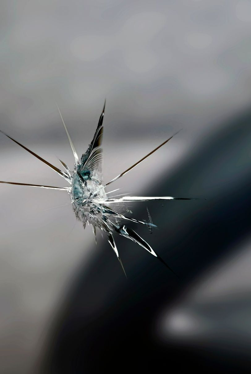 Un impact sur un pare-brise