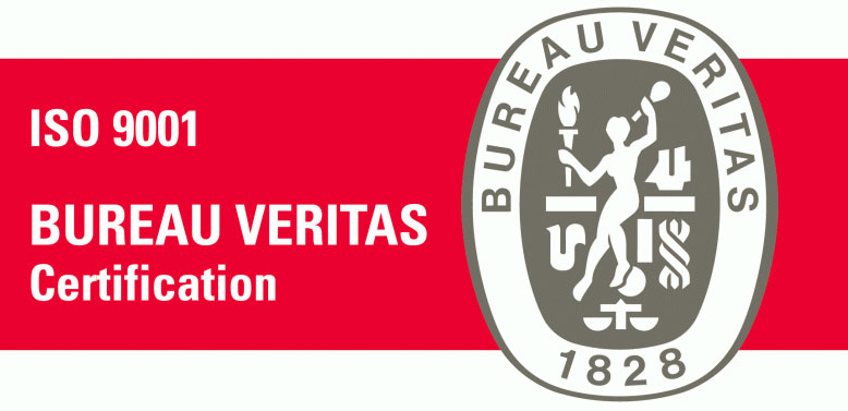 Un logotipo para la certificación ISO 9001 de Bureau Veritas