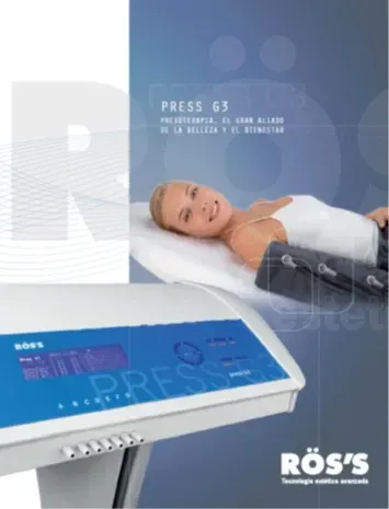 Una mujer está acostada en una cama junto a una máquina que dice presione g3