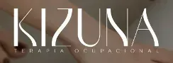 Un logotipo para kizuna terapia ocupacional con una cara de mujer en el fondo.