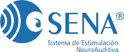Un logotipo azul y blanco para una empresa llamada Sena.